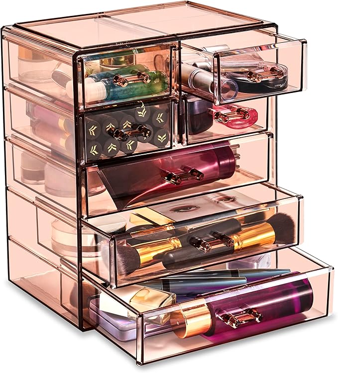 Sorbus Acrylic Makeup Organizer Set, 7-Drawer Vanity & Countertop Cosmetic