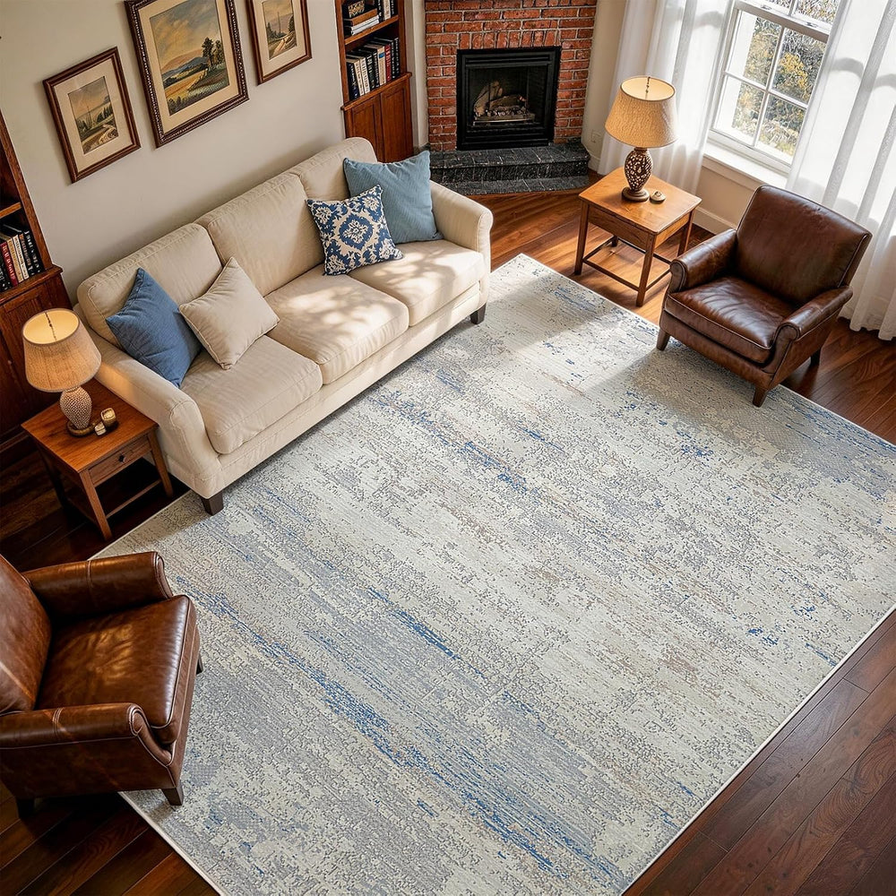 Neutral Washable Rugs 9x12 Area Rugs for Living Room,Bedroom,Dining Room