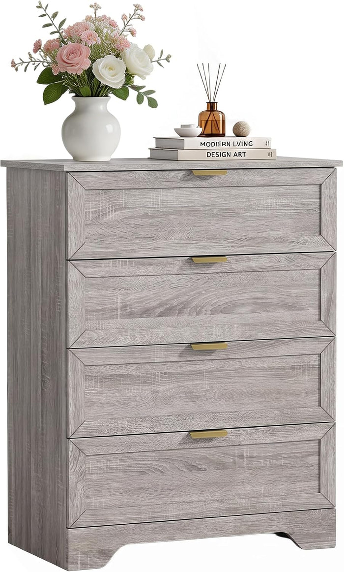 4 Drawer Dressers for Bedroom,Tall Wood Chest of Drawers,wooden dresser