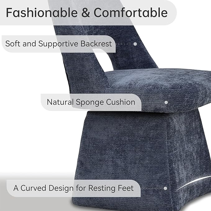 VKNOW Upholstered Swivel Dining Chairs Set of 2, Modern Dining Room Chairs wi...
