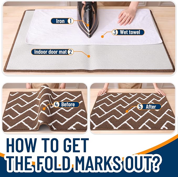 OLANLY Front Door Mat, Non-Slip Rubber Backing, Dirt Resistant and Absorbent