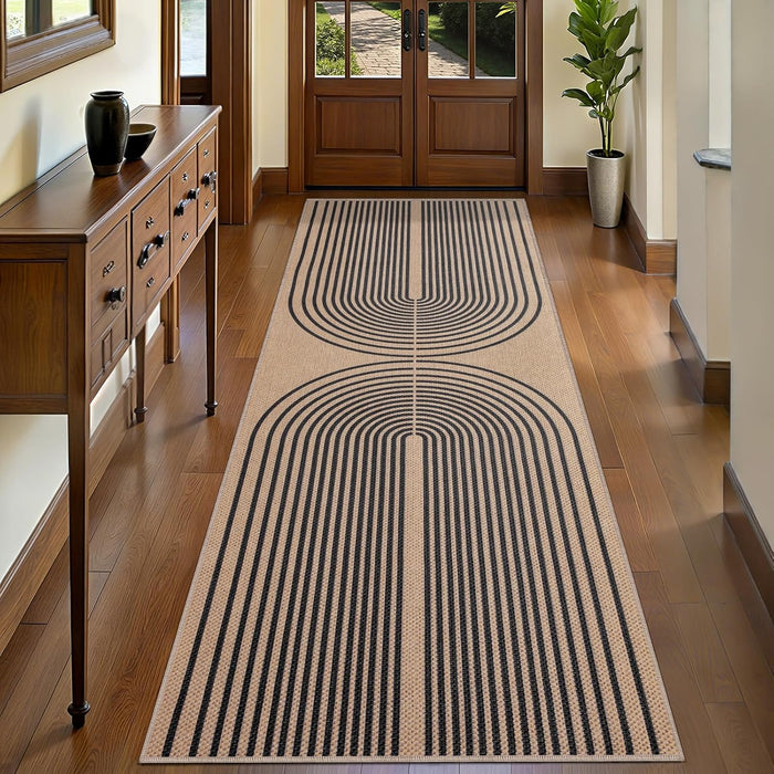 Tangsoo Modern Easy Jute 2.6x8 Washable Non-Slip Runner Rug for Hallways