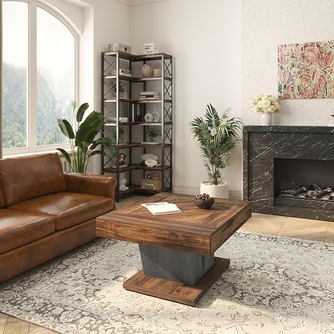 Tribesigns Square Coffee Table, Wood Center Table for Living Room, 31.5"...