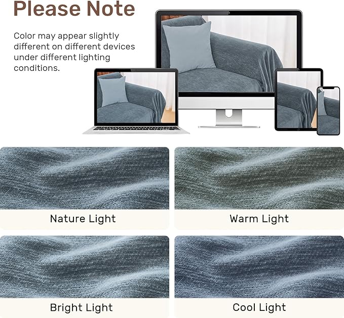 Sectional Couch Covers, 2 Pieces Washable L Shaped Couch Covers Sofa Blanket