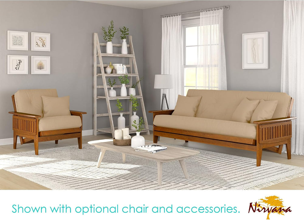 Nirvana Futons Eastridge Futon Set - Full Size, Frame, 8" Mattress, Micr...