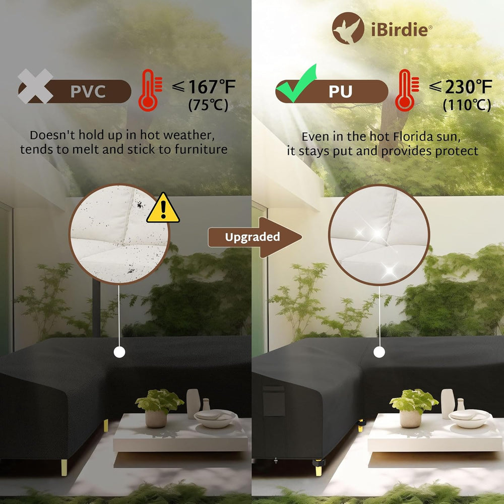 iBirdie Outdoor Sectional Cover fit 80 x 80 inch L-Shaped Couch Sofa