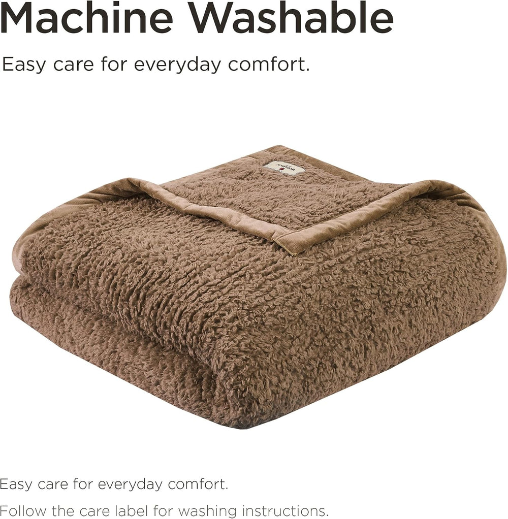 Woolrich Burlington Berber Blanket Super Soft, Cozy Lightweight Cover with Lu...