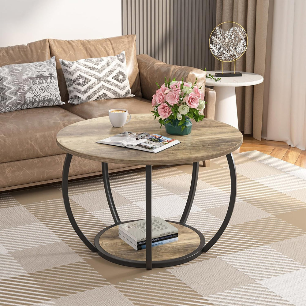 GreenForest Small Round Coffee Table Living Room