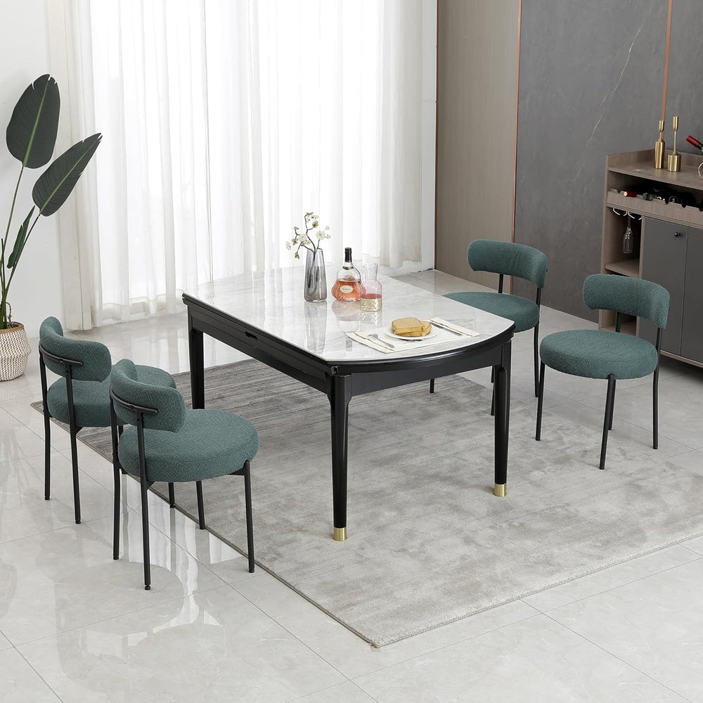DYHOME Boucle Dining Chairs Set of 4, Upholstered Kitchen Dining Room Chairs,...