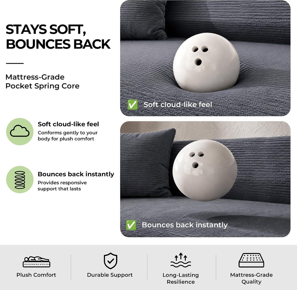 79'' Futon Sofa Bed, HighโBack Boneless Couches for Living Room