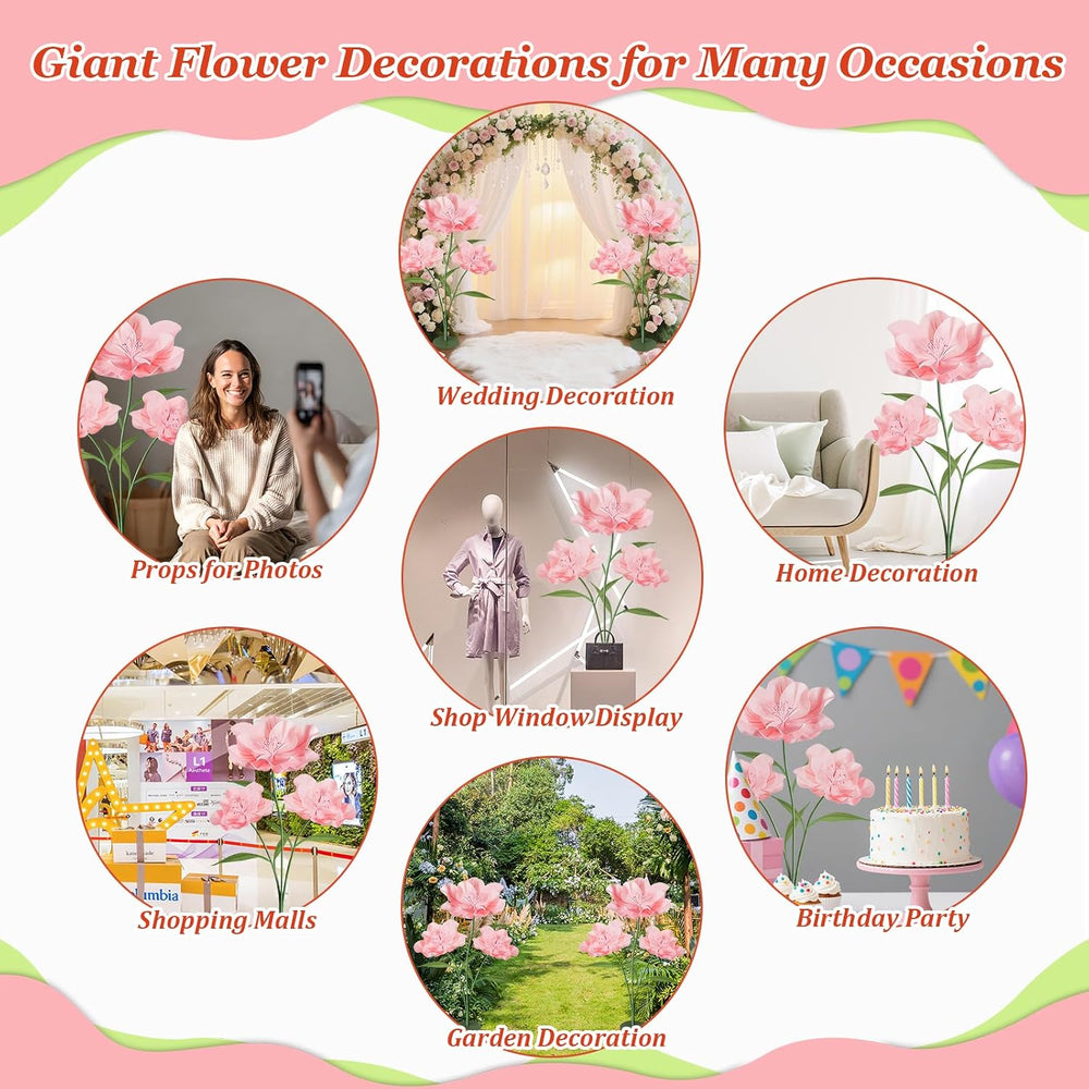 Giant Artificial Flowers for Decoration, 5.6 Ft Large Fake Flowers