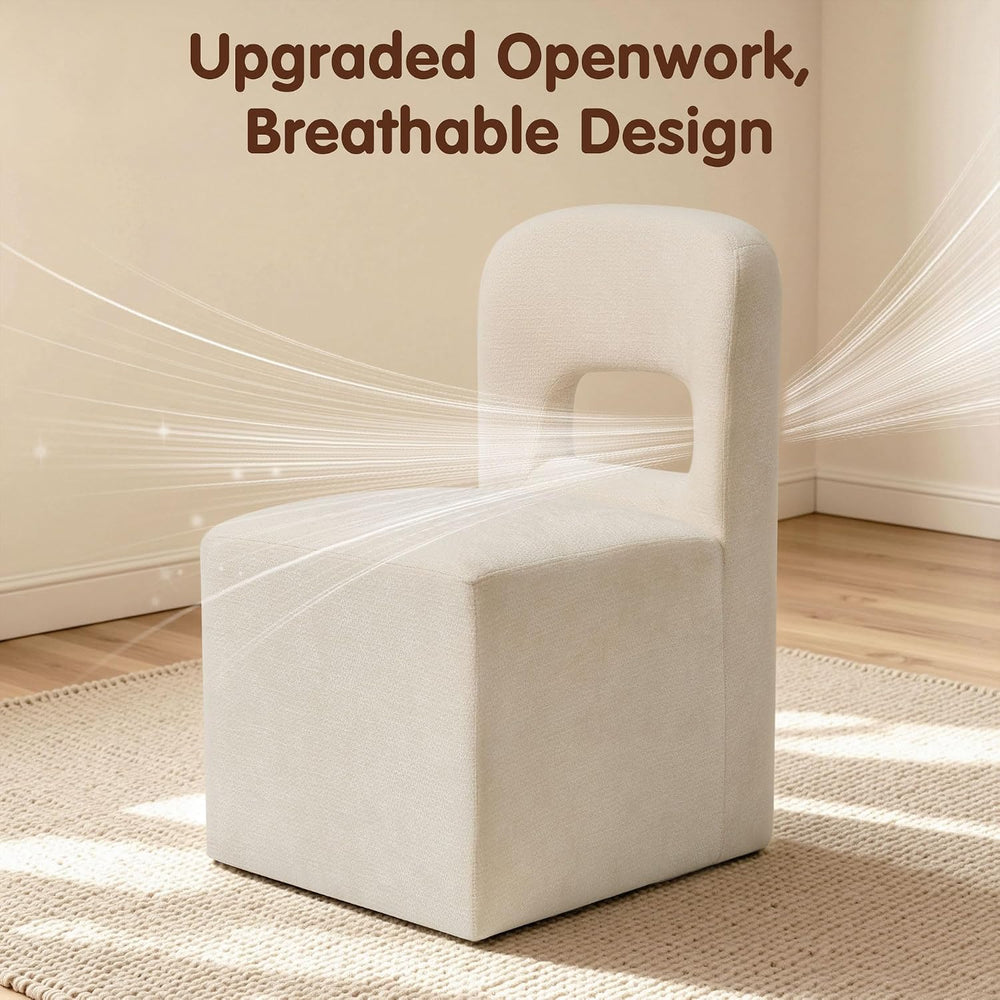 SUBRTEX Upholstered Dining Room Chairs with Hidden 4 Casters Set of 4