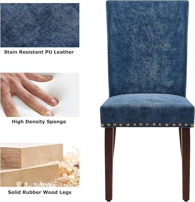 COLAMY Upholstered Parsons Dining Chairs Set of 4, Fabric Dining Room Kitchen...