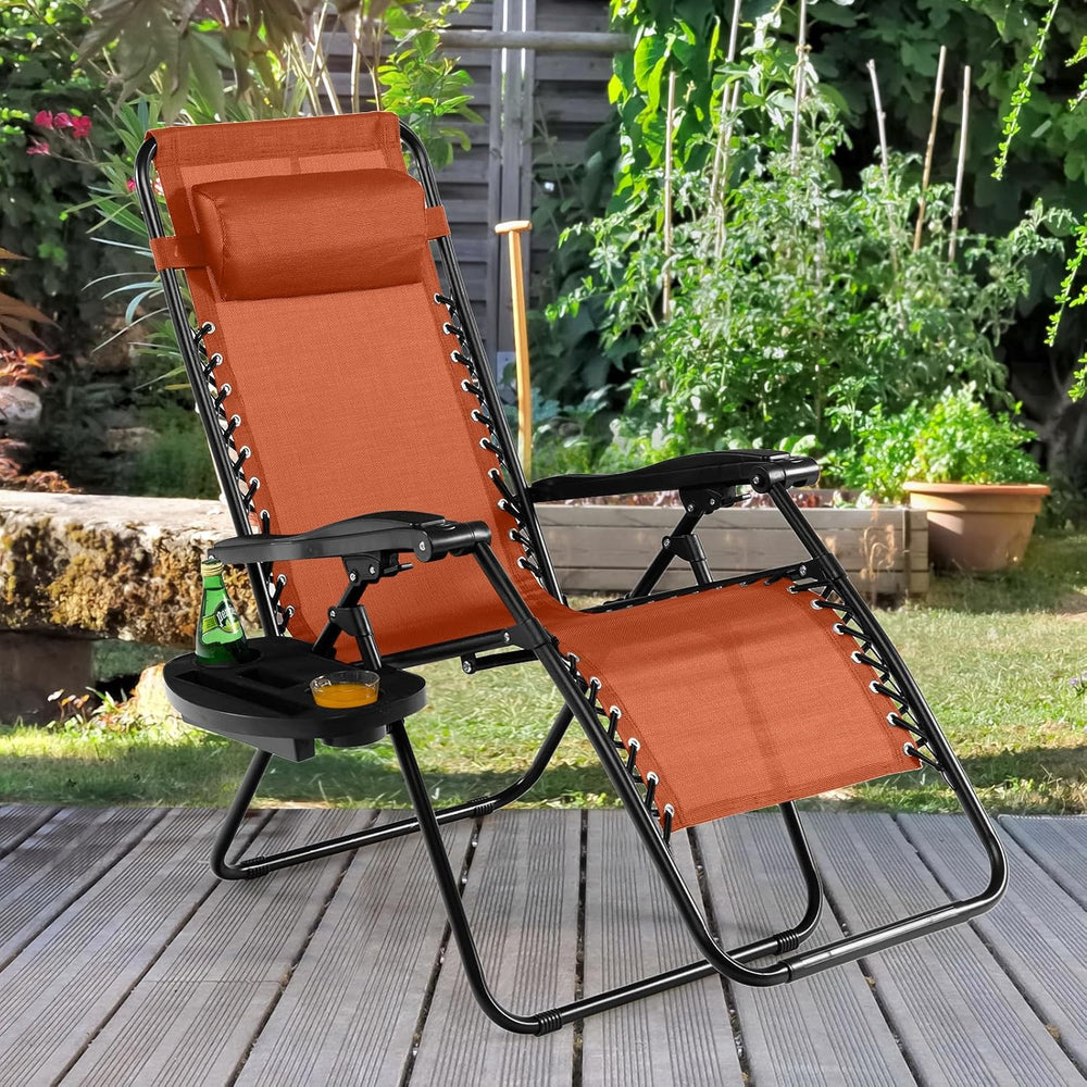 Tangkula Zero Gravity Chair, Folding Patio Lounge Chair Adjustable Outdoor Re...