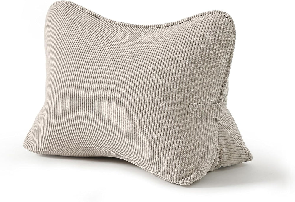 Pat. Pend. Corduroy Lumbar Support Back Pillow for Watching TV, Reading &...