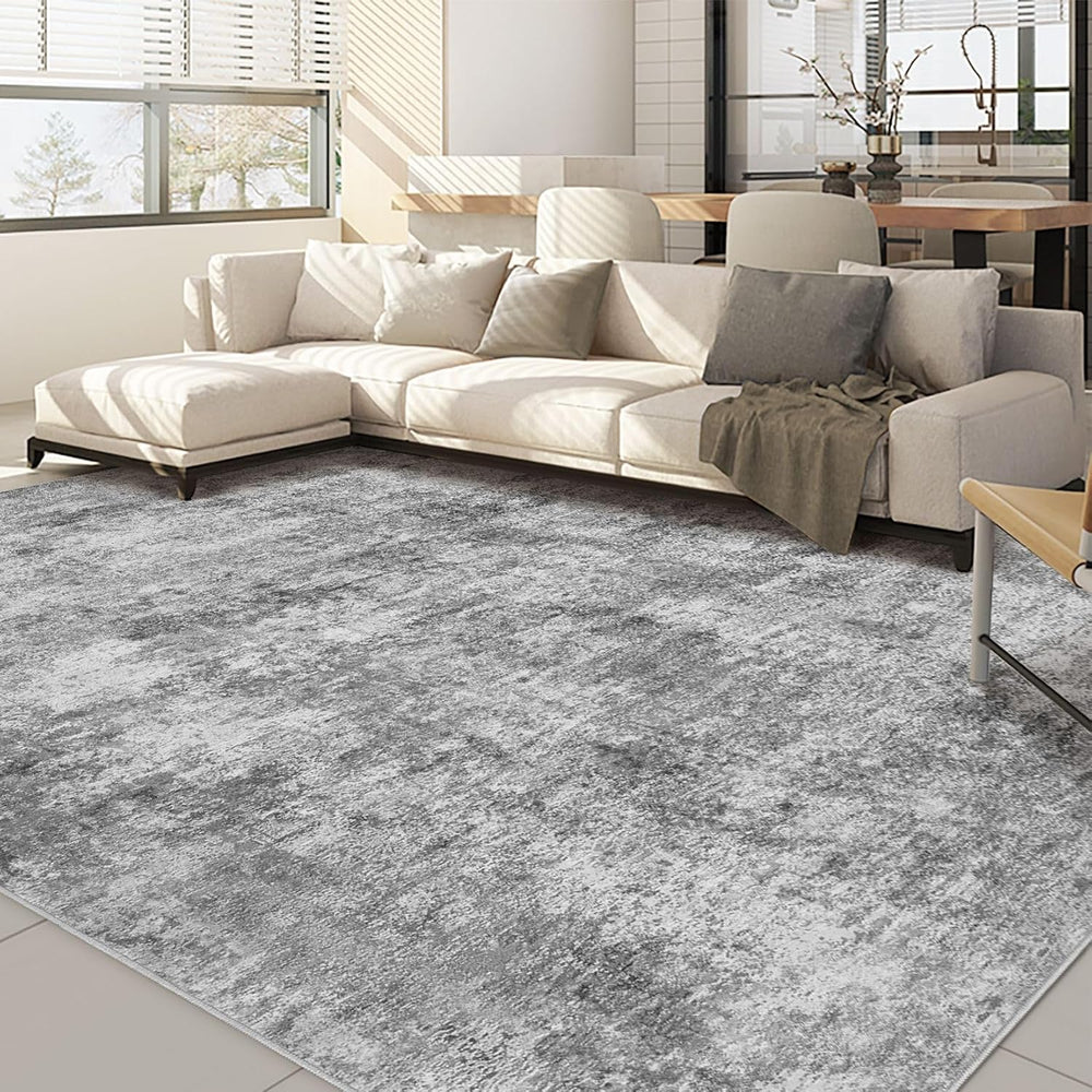 Nakagishi 8x10 Area Rugs Living Room: Washable Abstract Large Neutral Soft Rug