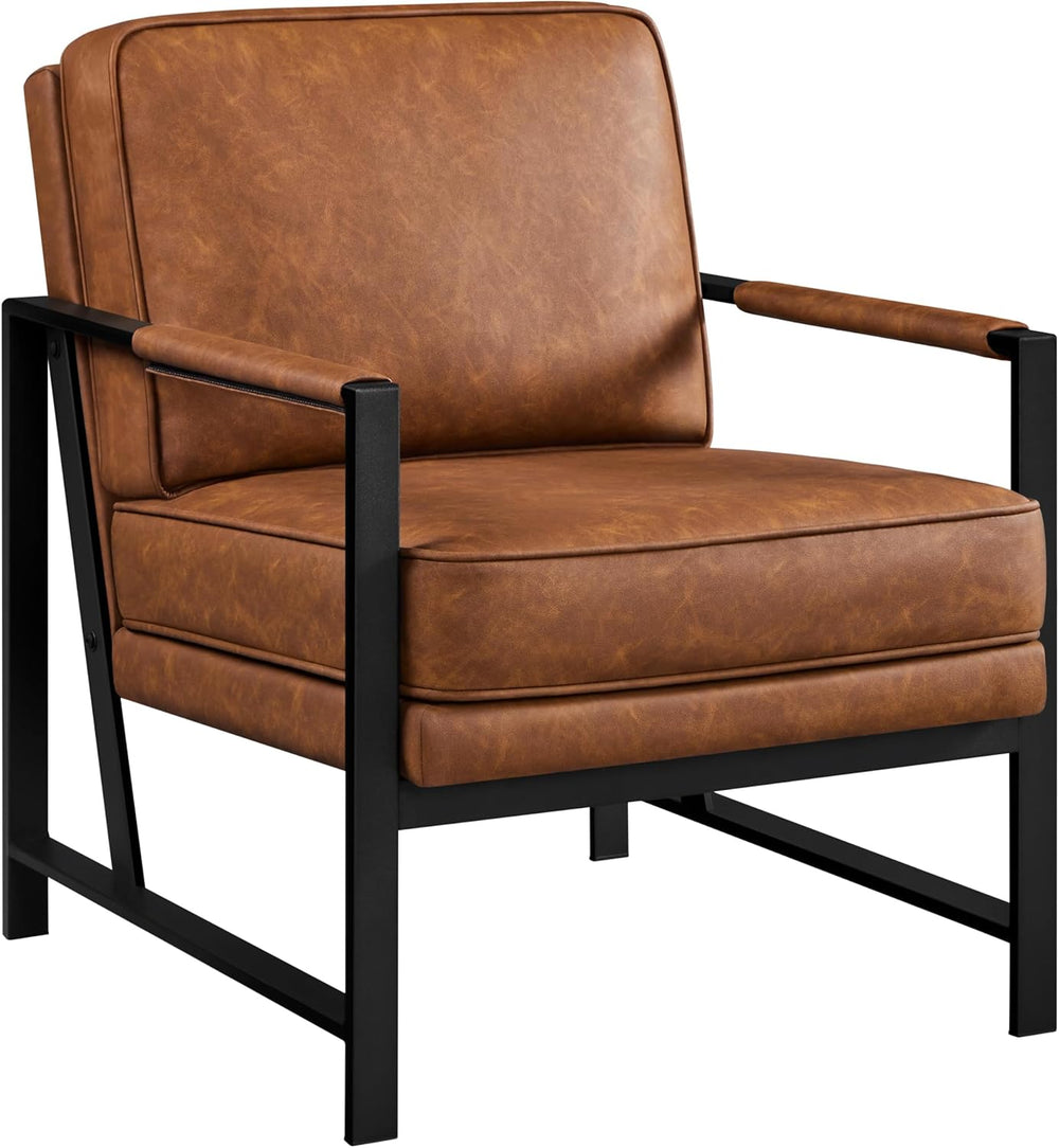 Yaheetech Mid-Century Accent Chair, Modern Armchair, Light Brown