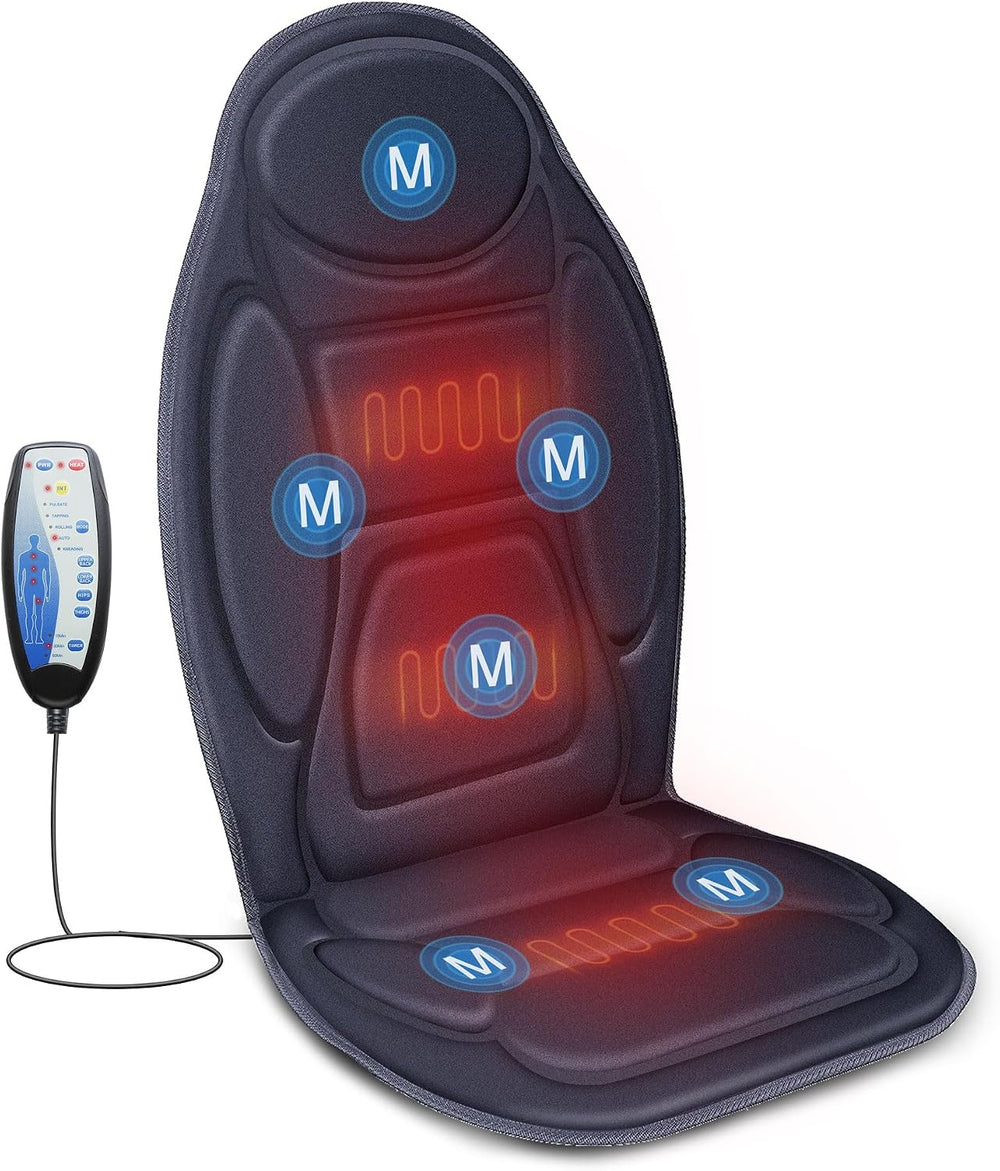 Snailax Vibration Back Massager with Heat, 2026 Upgraded Chair Massage Pad