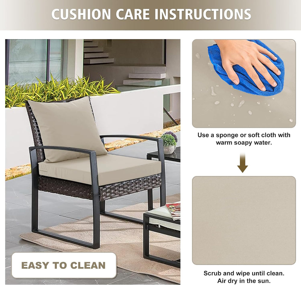 24x24 Inch Outdoor Cushions for Patio Furniture Set of 2, Waterproof Outdoor ...