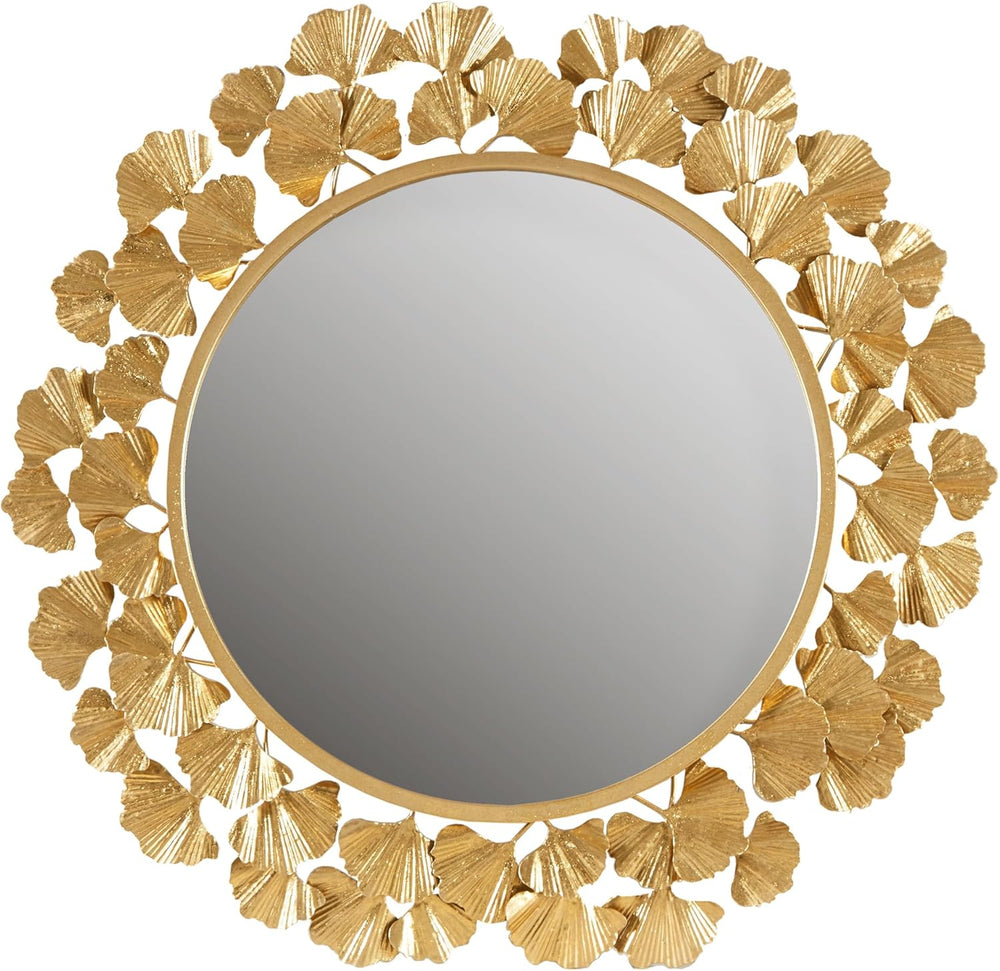 Martha Stewart Wall Décor Large Gingko Leaf Round Wall Mirror for Living Room...