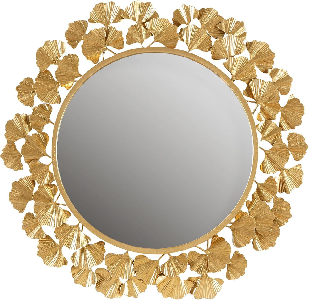 Martha Stewart Wall Décor Large Gingko Leaf Round Wall Mirror for Living Room...