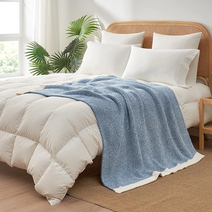 Snuggle Sac Heather Blue Throw Blanket