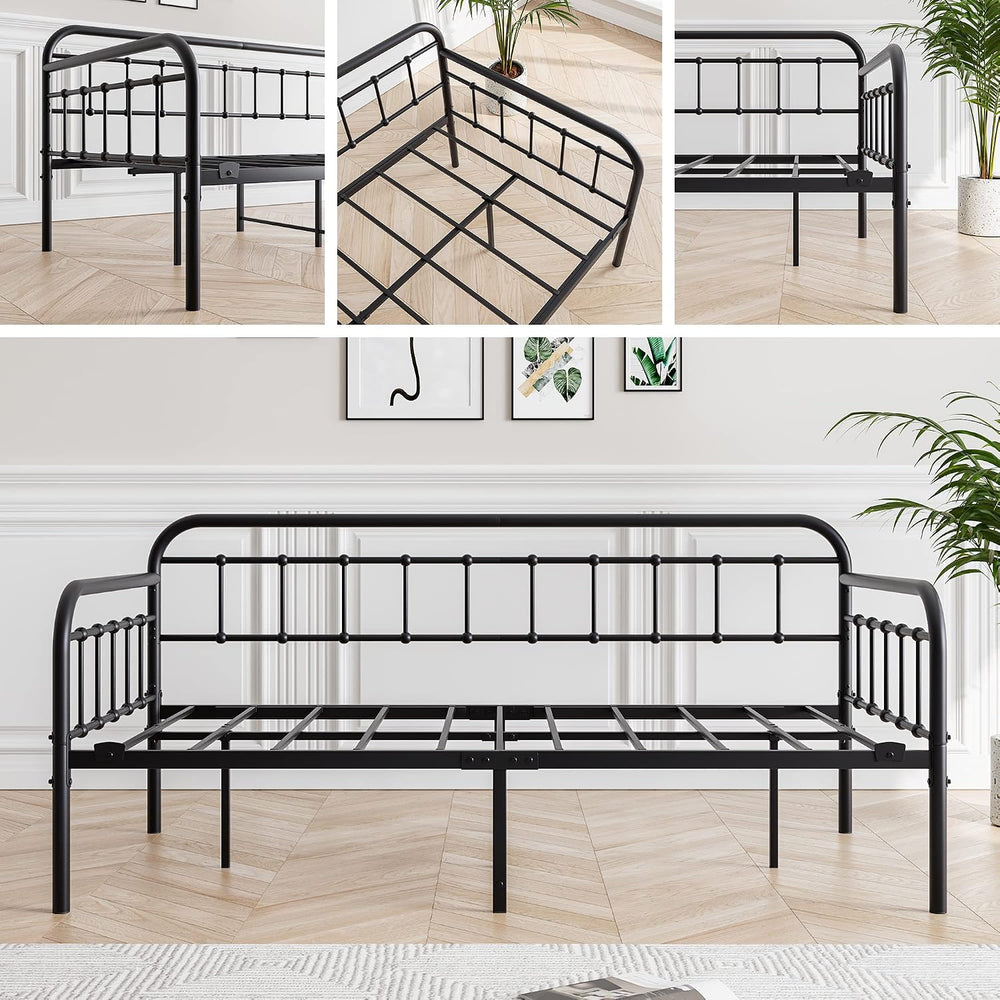 Metal Daybed Frame Twin Size, Black
