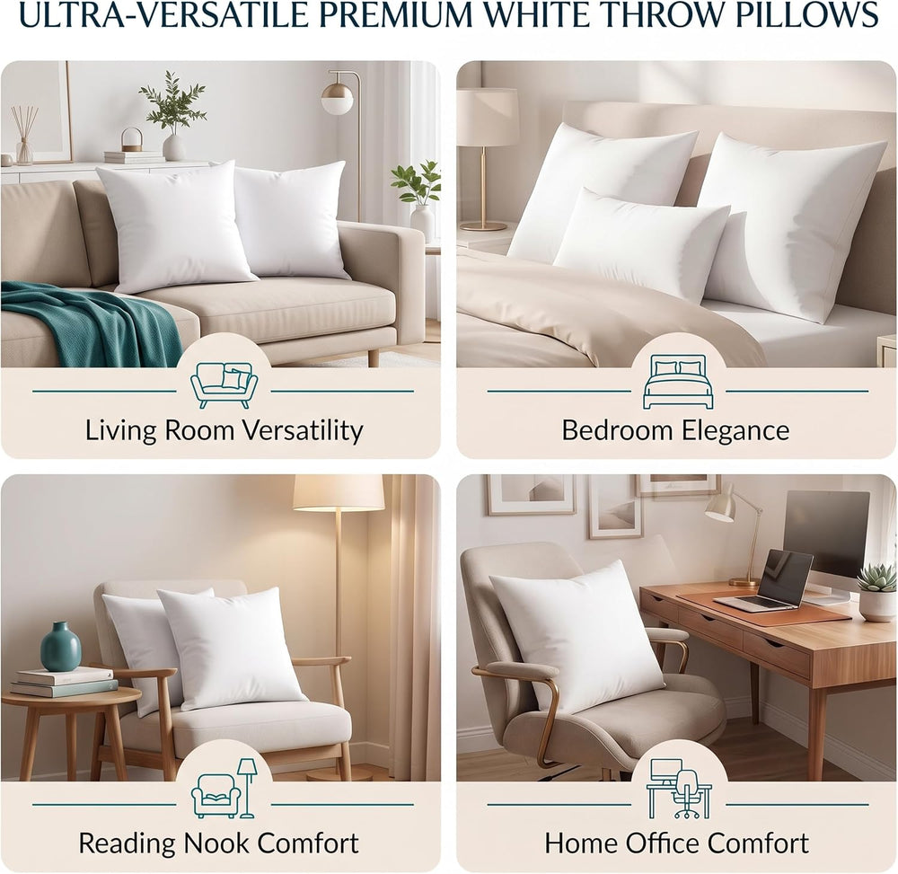 Utopia Bedding Throw Pillows, Decorative 17x17 Pillow Inserts, Set of 4