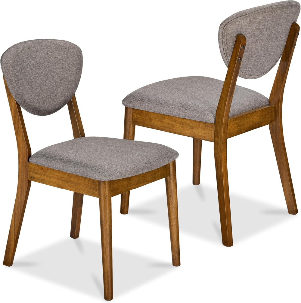 Best Choice Products Dining Chairs Set of 2, Mid-Century Modern Upholstered W...
