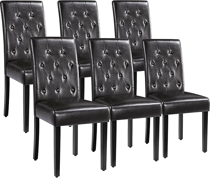 Yaheetech Dining Chairs Set of 6 Modern Style Faux Leather Dining Room Chairs...