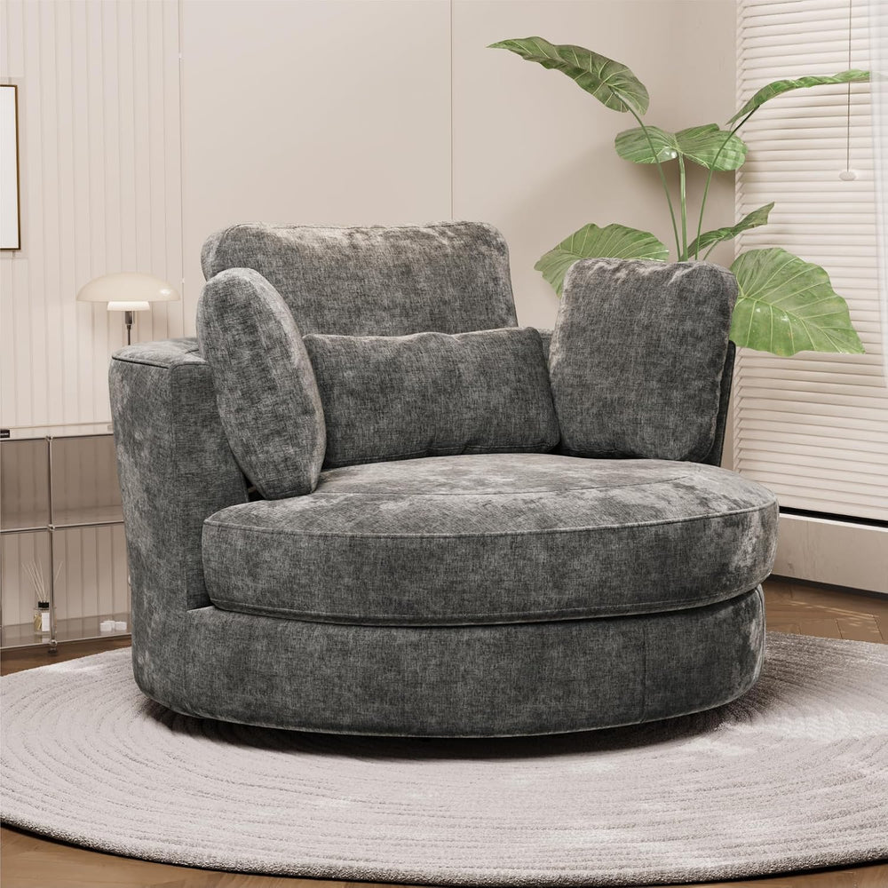 Chifee & Vingol 49.6" Oversized Swivel Accent Chair, Upholstered Rou...