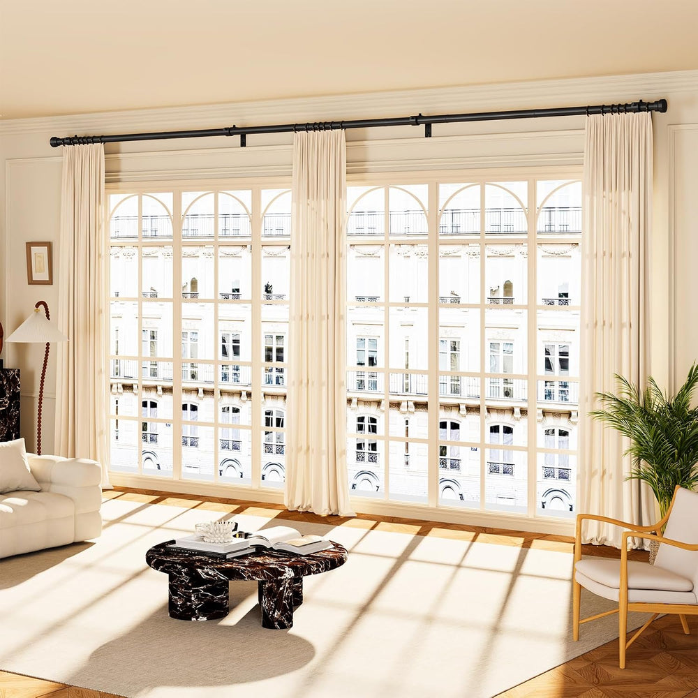 YaFex Curtain Rods 32-170 Inch, Heavy Duty 1 Inch Adjustable Curtain Rod for ...