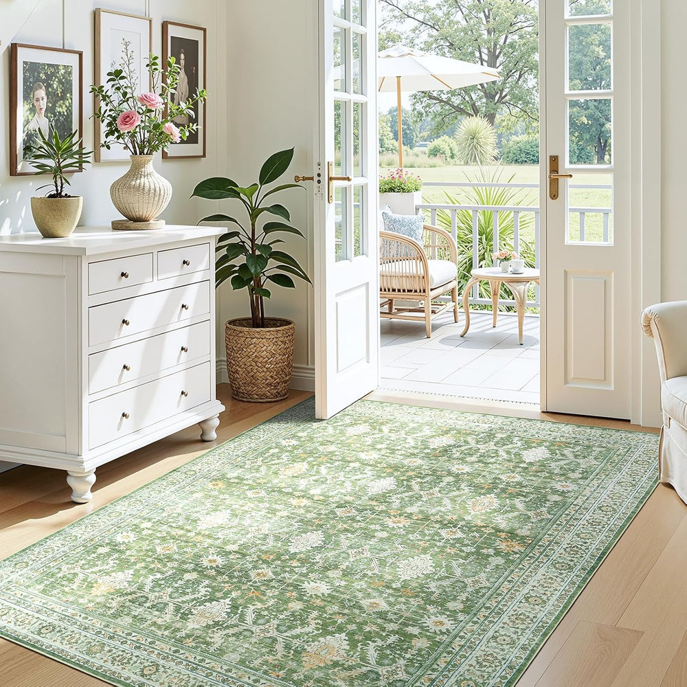 Lofus 3x5 Area Rug for Entryway, Light Green Non Slip Area Rugs for Kitchen