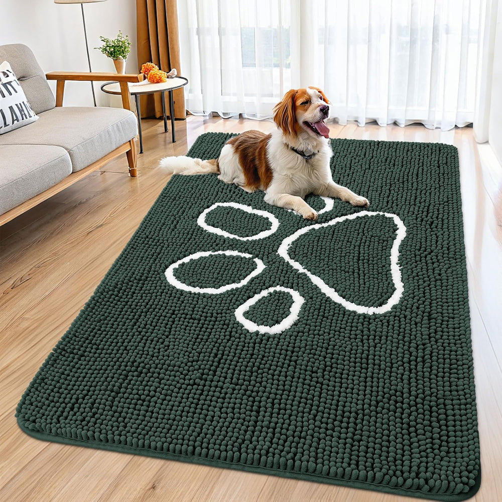 Smiry Dog Door Mat for Muddy Paws, Absorbent Dirt Trapper Non Slip Quick Dry