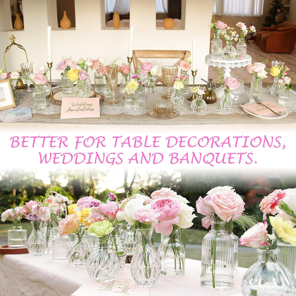 Bud Vases in Bulk 24, Small Glass Vase for Table Centerpieces