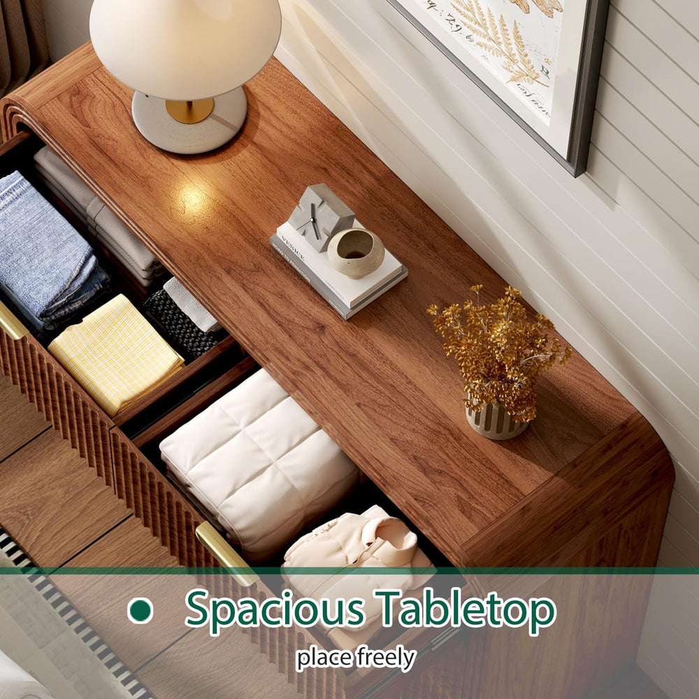 Ieejdn 47.24" Modern Chest of Drawer, 6 Deep Drawers,Clothes Organizer,L...