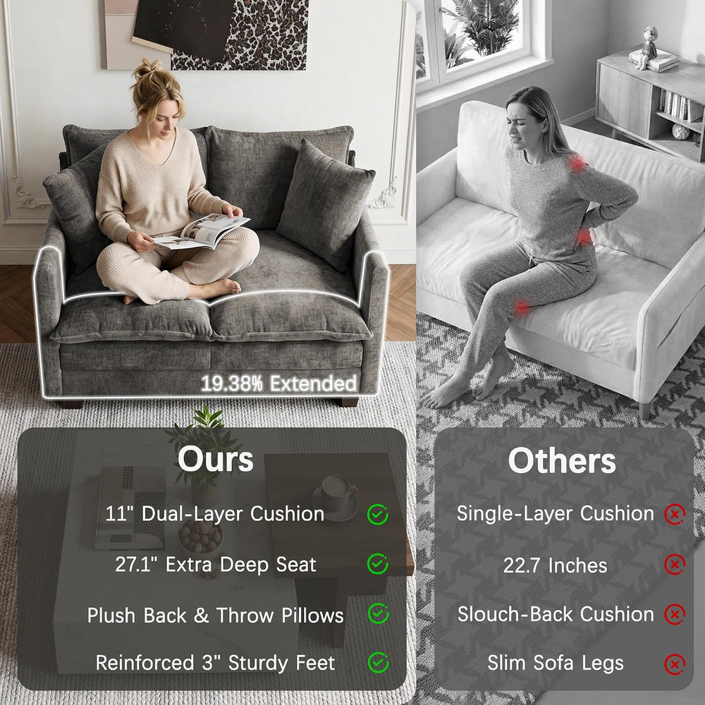 Loveseat Sofa, 52'' Modern Cloud Sofa Small Couch for Living Room