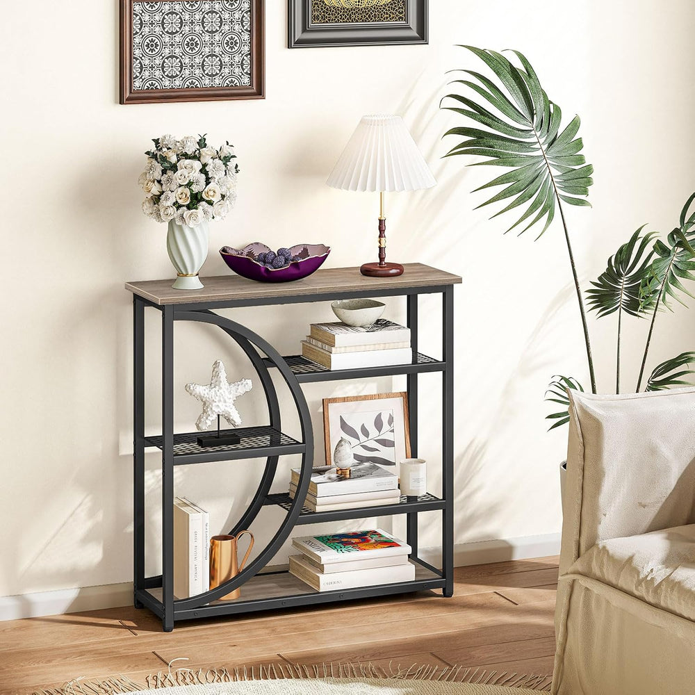 Snughome Entryway Table, Narrow Console Table, Industrial Sofa Table with 5 T...