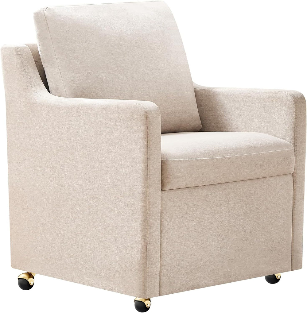Modern Dining Chair, Linen Upholstered Dining Chairs