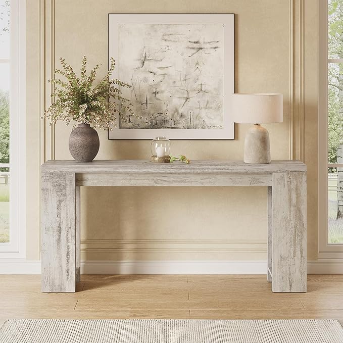 LITTLE TREE 70.9-Inch Entryway Table, Long Narrow Farmhouse Sofa Console Tabl...