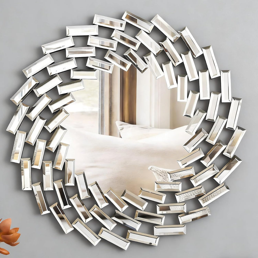 SHYFOY 18" Decorative Wall Mirror, Living Room Modern Round Mirrors