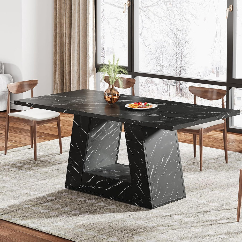Tribesigns Dining Table for 4 to 6 People, 63" Rectangular Dining Room T...