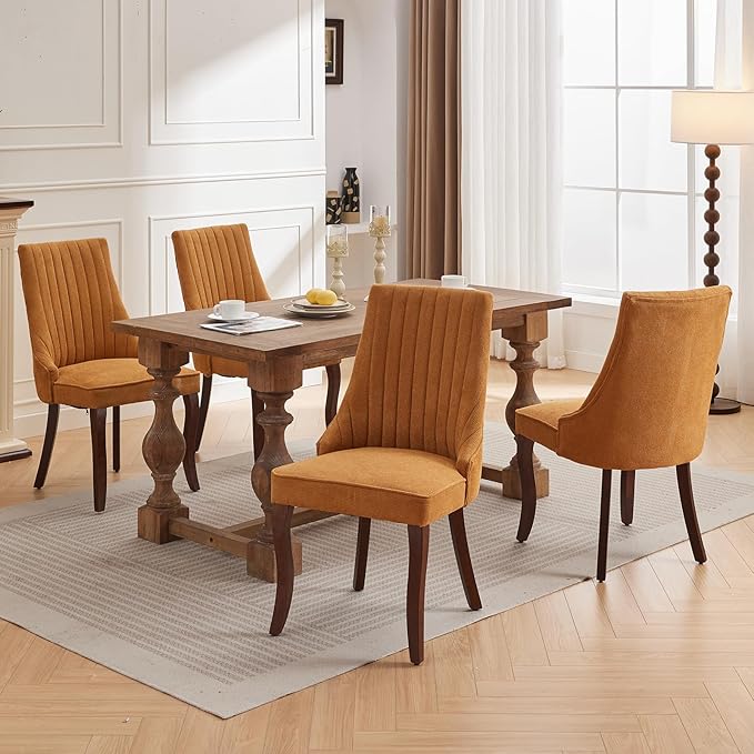 Gold Mid Century Dining Chairs Set, Modern Kitchen & Dining Room Chairs, ...