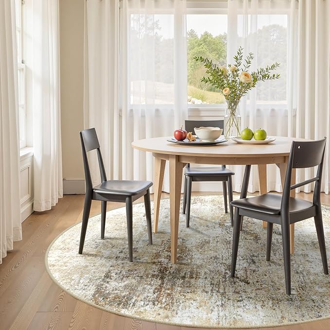 Washable Area Rugs 6ft Non-Slip Modern Abstract Soft