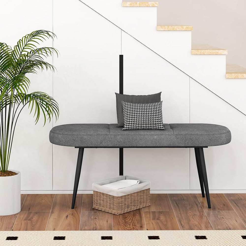 GIANTEX 47 inch Entryway Bench - End of Bed Bench, Upholstered Bench for Bedr...