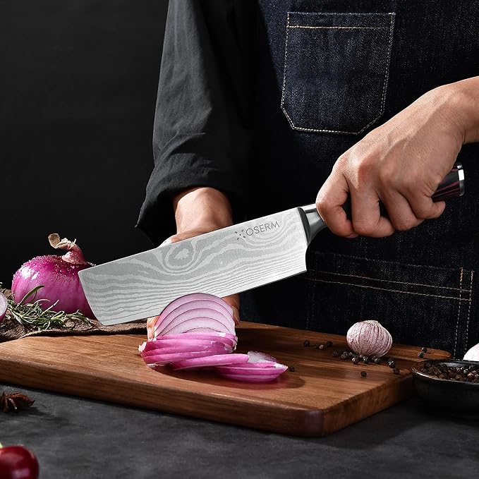 Knife Set | Gift-Ready 6-Piece Japanese Style Kitchen Knife Set — Burgundy Gift
