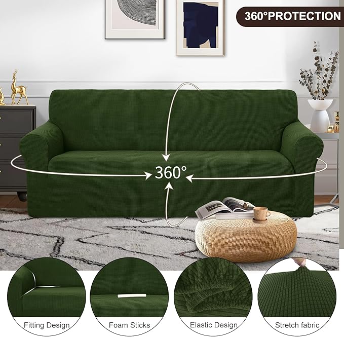 U-NICE HOME Oversized Stretch Sofa Slipcover, Soft Jacquard Fabric Couch Cover