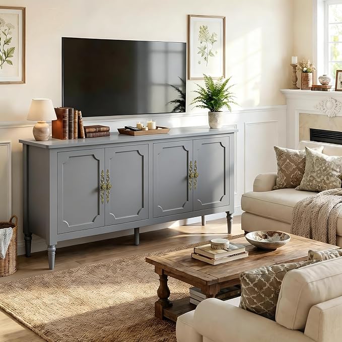 RoyalCraft 59" Buffet Cabinet with Storage, Vintage Sideboard with Adjus...