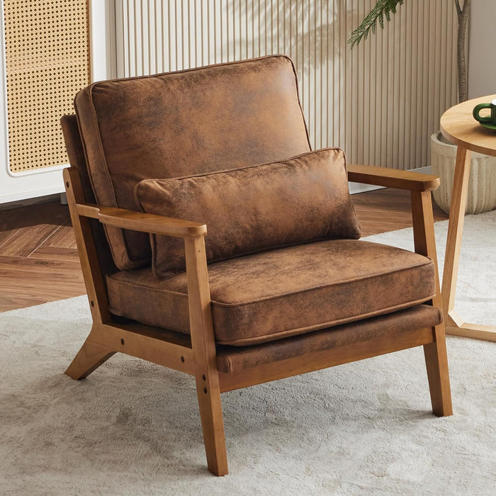 Karl home Mid-Century Lounge Accent Chair, Brown