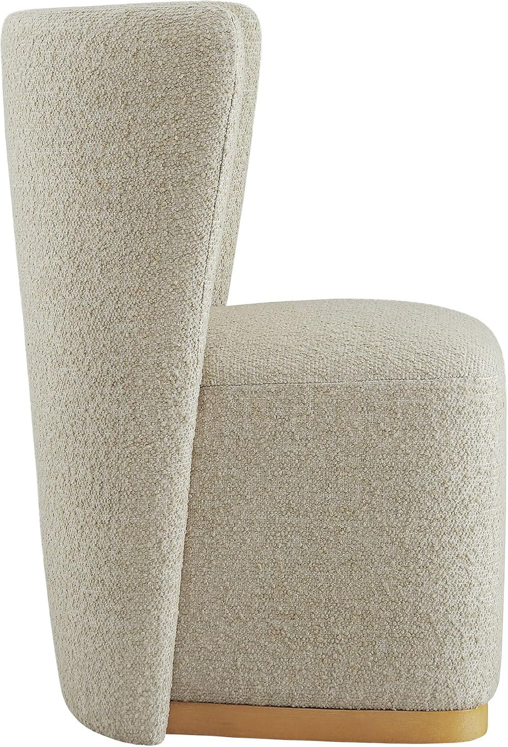 CHITA Upholstered Rolling Dining Chair with Casters Set of 2, Oatmeal